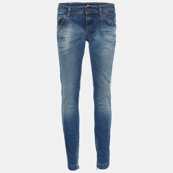 D&g Indigo Distressed Denim Pretty Skinny Jeans M